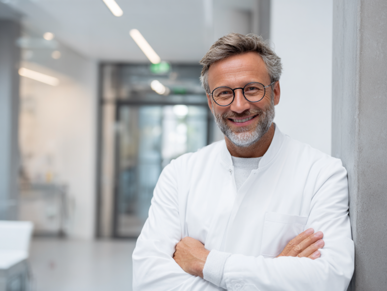 U1838713148 Male Dentist In His Early Fifties Wearing A White Bfadf526 7976 4a49 9c63 7bf4fe8ef618 0 1 768x578
